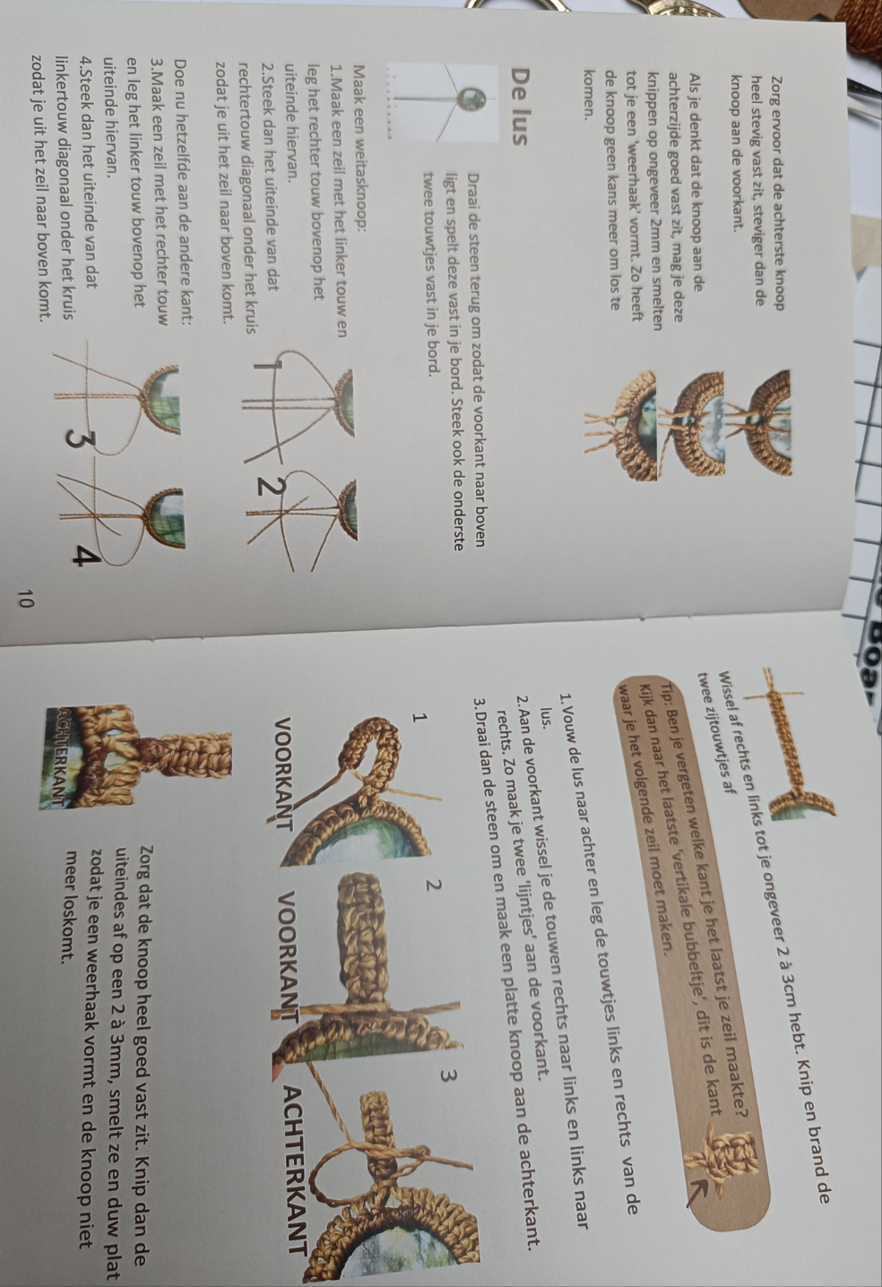Papieren handleiding boekje macramé stone wrapping