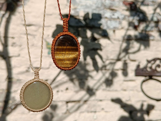 Zaterdag 15 november Workshop Halsketting met edelsteen in macrame